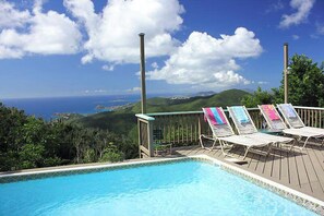The stunning view to the south and west stretches to St Thomas and beyond