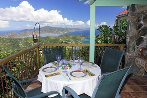 The exterior dining has magnificent, truly world class views