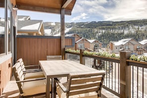 Large deck with views of River Run