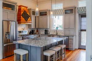 Huge custom kitchen, great oversized island