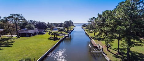 Canal View to Intracoastal House on Left 