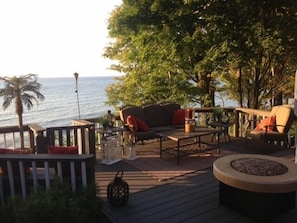 Relaxing on the Lakefront Deck