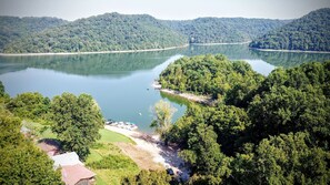 Ariel view of the cove that our yard borders. Less than an hour from Nashville!