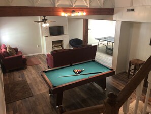 Pool and ping-pong tables downstairs make for the ultimate hang-out spot!
