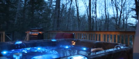 outdoor hot tub on deck