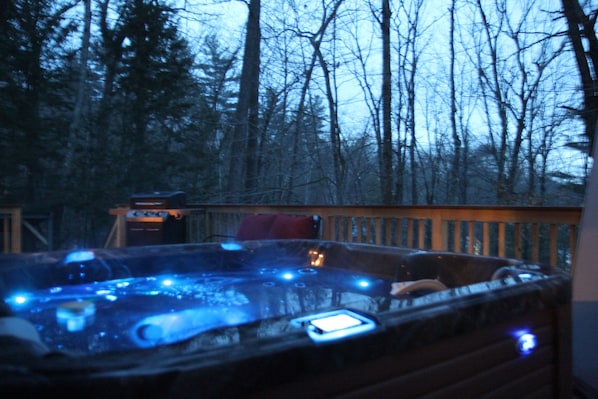 outdoor hot tub on deck