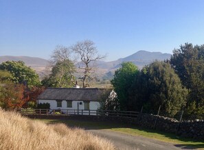 The extraordinary position of High Ground Cottage, looking across to Scafell.