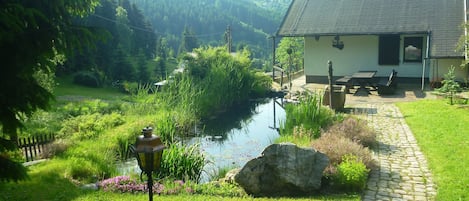 Grillplatz mit Gartenteich