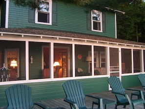Outside of the wraparound screen porch.