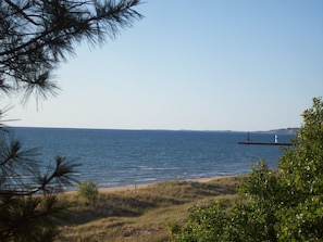 Looking north toward the channel and lighthouses.