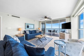 Living room with incredible Gulf Views