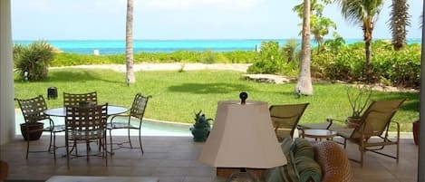 Ocean view from living room and kitchen