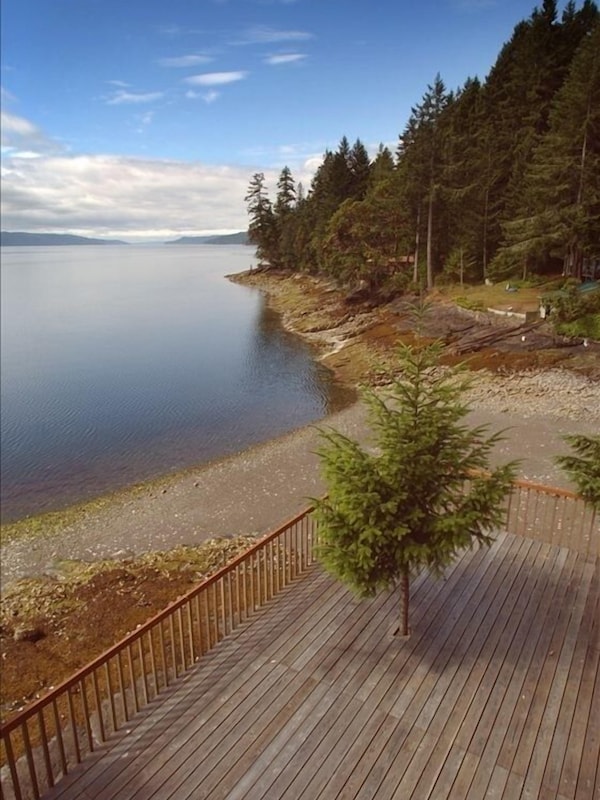 Our home has a secluded beach.
