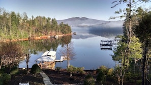 Early morning fog, view from back deck.