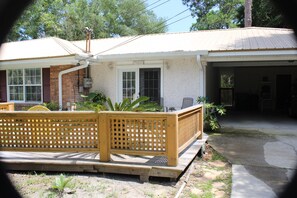 Carport for one vehicle.