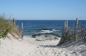 Beach entrance just steps down to the beach