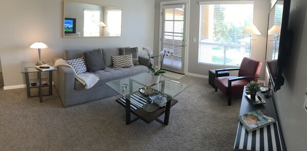 Comfortable sleeper sofa for guests!