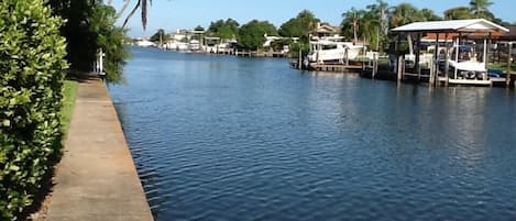 View up canal to intercoastal waterway 