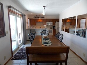 View of the Dining Room.
Table seats 7 and the Breakfast Bar Seats 2.