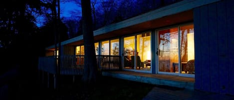 Exterior, water side of house. Every room faces the water with doors to deck. 