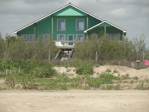 View of Coastal Chalet from the beach