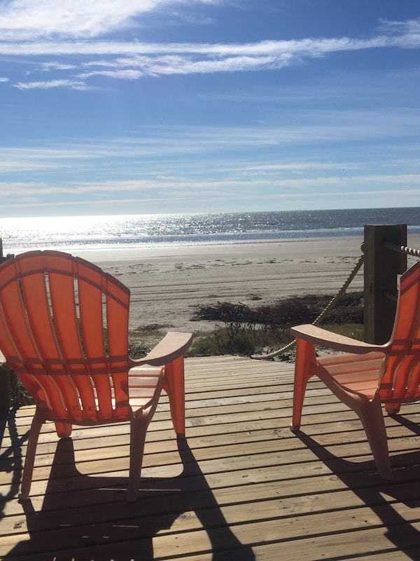 Sunrise on the beachfront, lower deck.