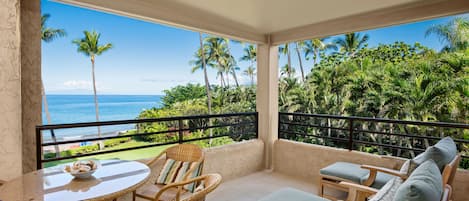 Enjoy beautiful beach and ocean views from the lanai!