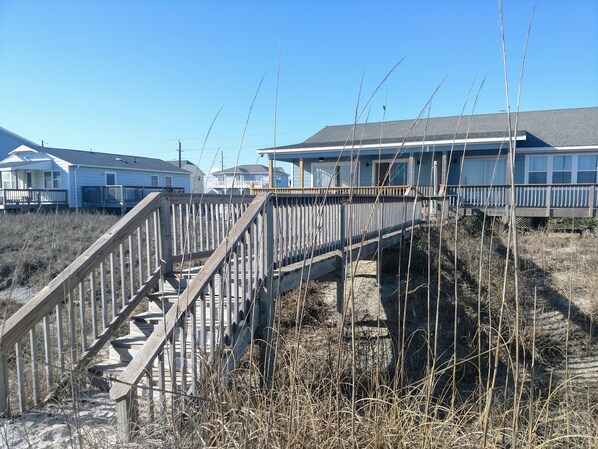 private beach
 walkway 