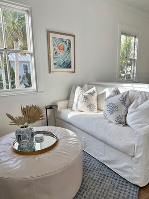 Luxe living room w/ decor from Serena & Lily.