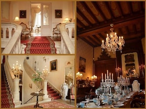 ENTRY HALL, MEZZANINE, AND CHATELAIN'S DINING ROOM