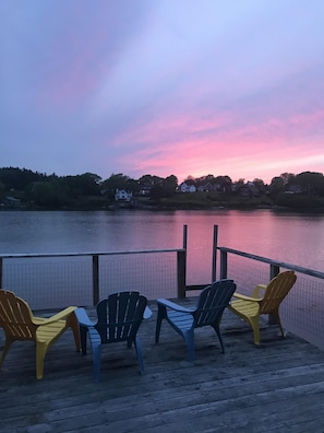 Imagine enjoying a glass of wine while you watch amazing sunsets from the dock!