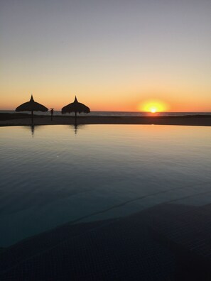 Night view from hot tub