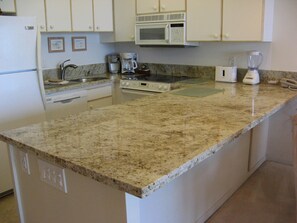 Granite countertops in the kitchen