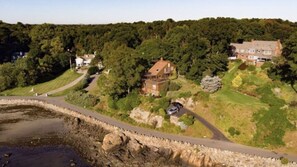 Bird’s eye view of our house at low tide.