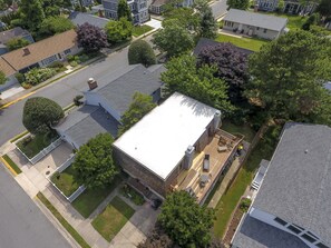 Sunny deck and cool, shaded yard with patio. Best of both worlds!
