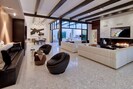 Great room: Living room, lounge/bar, and dining