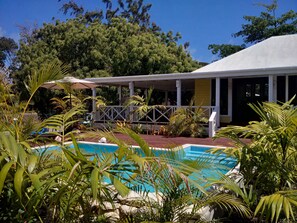 front entrance with walk-out to pool
