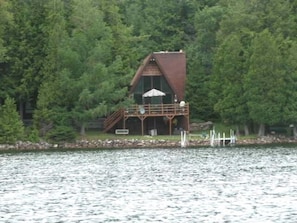 Chalet and waterfront area from boat.