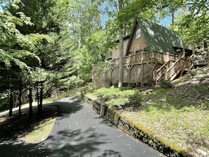 Recently paved driveway