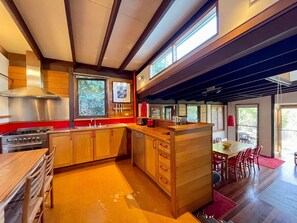 Kitchen is open plan to living spaces