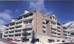 Vantage Point building, Lionshead Square, Vail.  View from shuttle bus stop