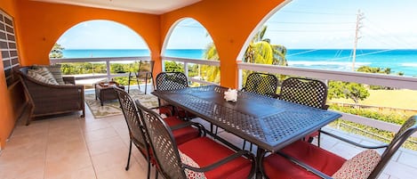 180-degree views of the turquoise sea from the outdoor living & dining room.