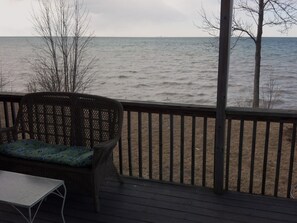 View from deck, if you look close you can see Toronto in the distance.