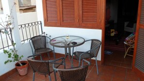 Terrace with door to living room.