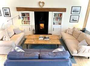 Sitting area and woodburning stove