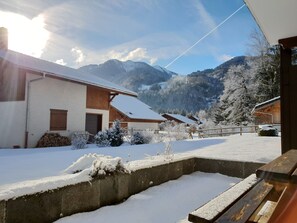 View of our garden and the mountains from our terrace