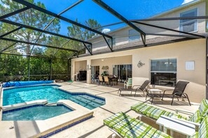 Private pool overlooking conservation lake