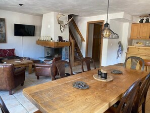Old french oak table that seats 8 people. 