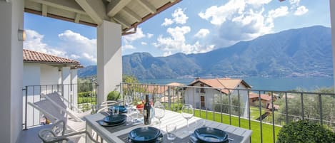 Spacious apartment terrace overlooking Lake Como