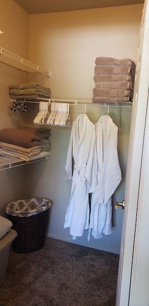 Walk in closet in master bedroom